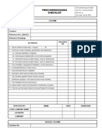 Pre Commissioning Checklists