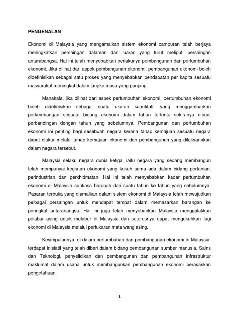 Ekonomi Di Malaysia Pdf