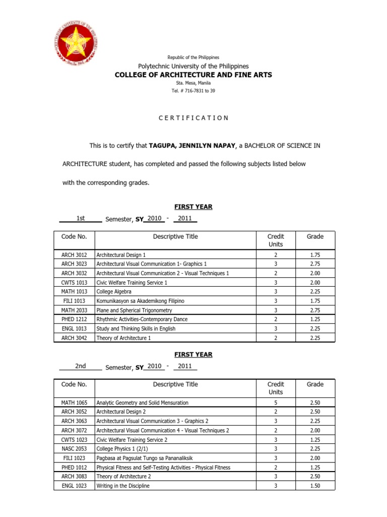 Certification of Academic Completion | PDF | Teaching Mathematics | Science