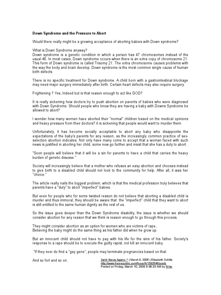 Essay about down syndrome