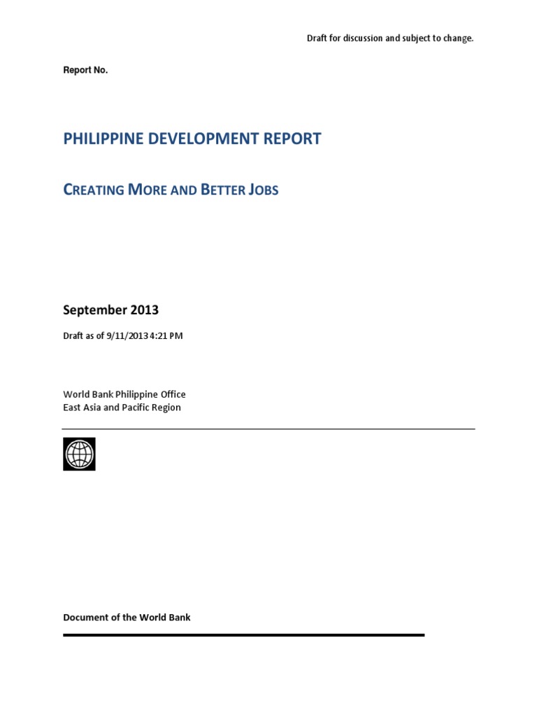 Philippine Development Report: Jobs 2013 | PDF | Informal Sector ...