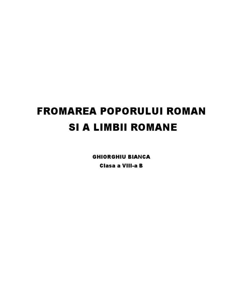 Formarea Poporului Roman