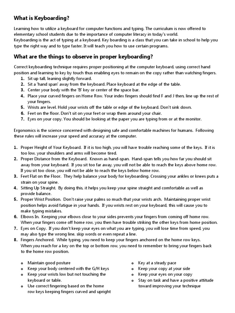 What Is Keyboarding? PDF Computer Keyboard Computing And