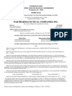 Par Pharmaceutical Companies, Inc.: United States Securities and Exchange Commission Form 10