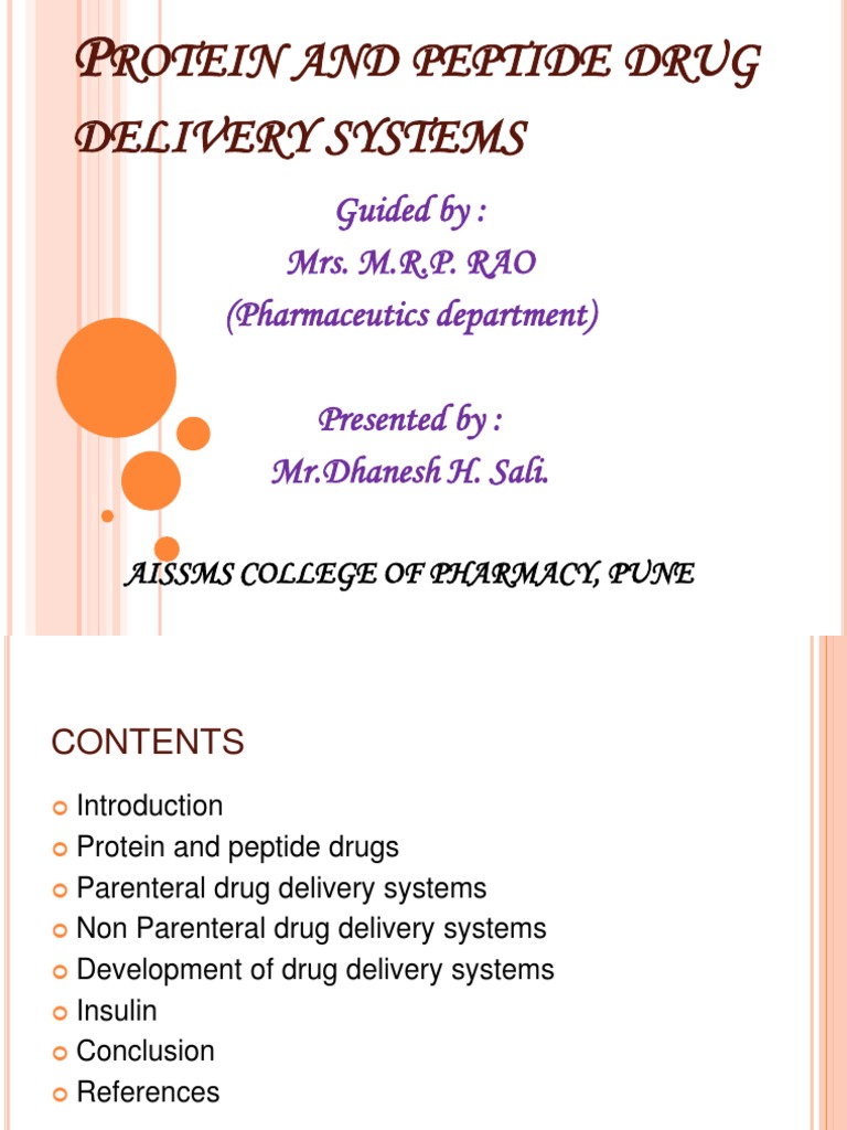 Advances in Protein and Peptide Delivery | PDF | Gel Electrophoresis ...