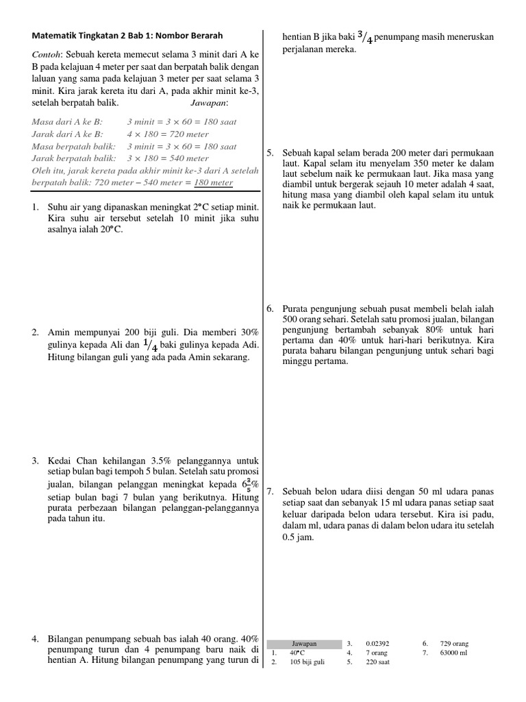 Soalan Matematik Tingkatan 2 Subjektif - Meteran k