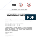 Nota de Prensa - Programa de Financiamiento - Ayacucho