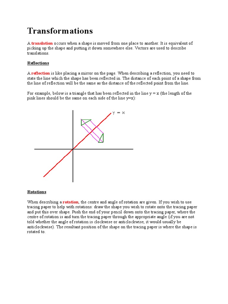 Types of Geometric Transformations | PDF | Home & Garden