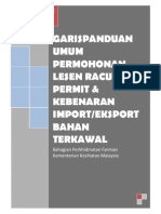 Garispanduan Umum Permohonan Lesen Racun Permit Kebenaran Import Eksport