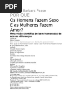 Porque Os Homens Fazem Sexo e as Mulheres Fazem Amor -- Allan e Barbara Pease