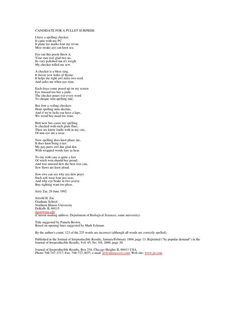 Poem About Biostatistics | PDF