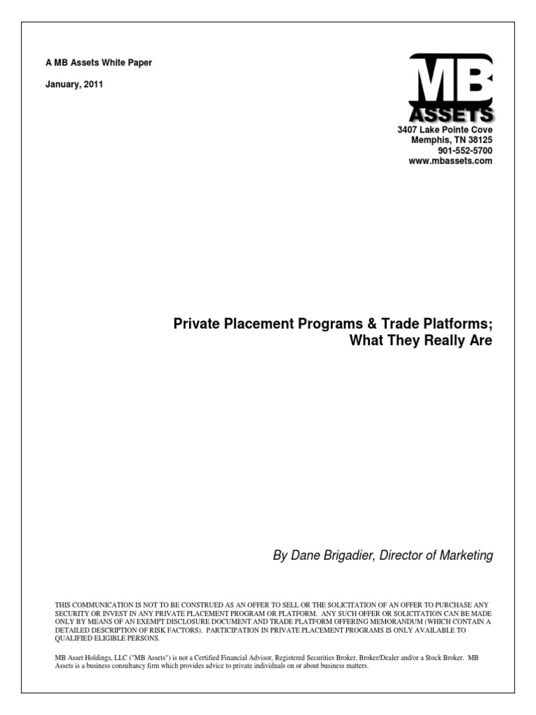 Understanding Private Placement Programs | PDF | Margin (Finance ...