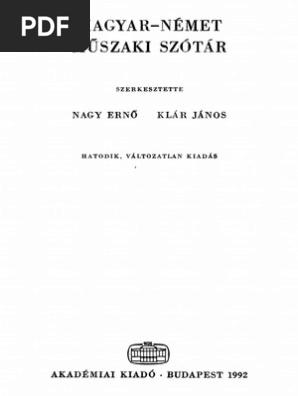 Magyar-Nmet Mszaki Nagysztr | PDF