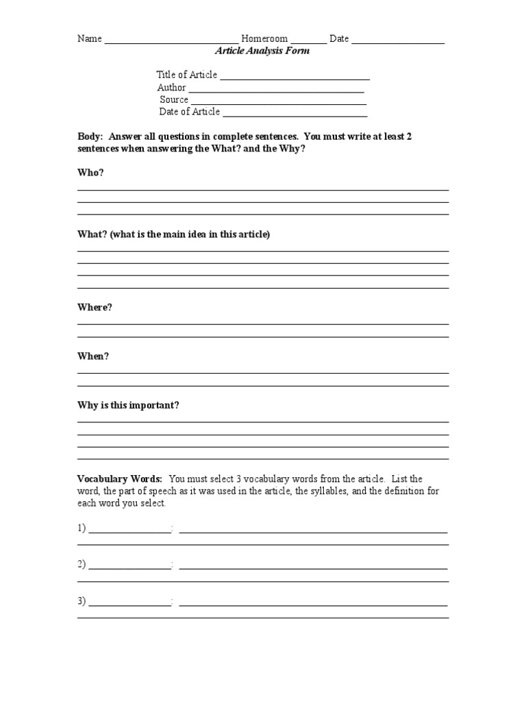 Science Article New Form | PDF