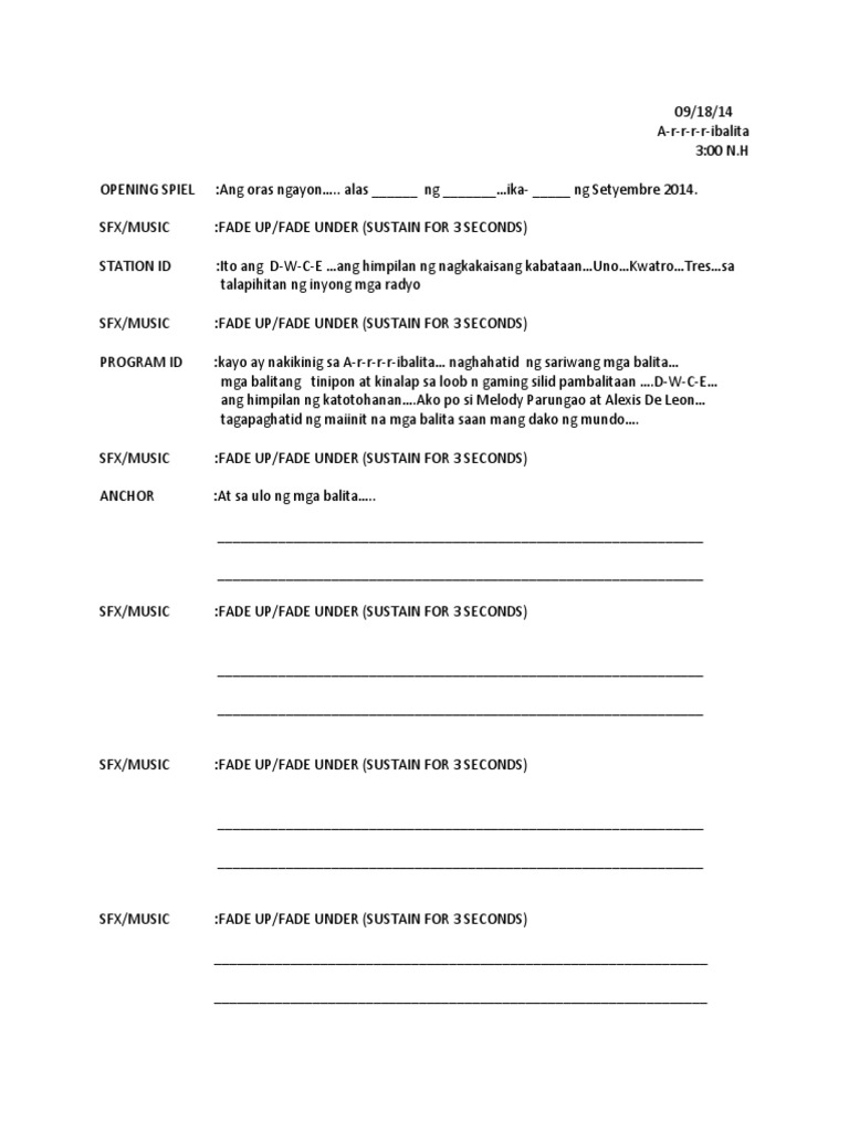 Script Radio Broad | PDF