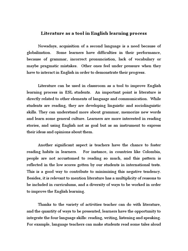 importance of literature essay pdf