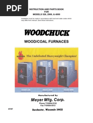 Wood/Coal Furnaces: Instruction and Parts Book FOR MODELS 526, 2900, u0026 4000  | PDF | Furnace | Chimney