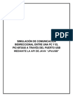 Simulación bidireccional PC-PIC18F2550 a través de USB mediante JPicUSB