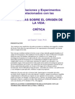 Especulaciones y Experimentos Relacionados Con Las