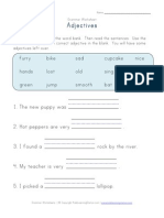 First Grade Adjective Worksheet Blanks1