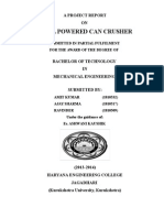 Drill Powered Can Crusher: A Project Report ON