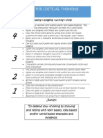 guidelines for critical thinking rubric