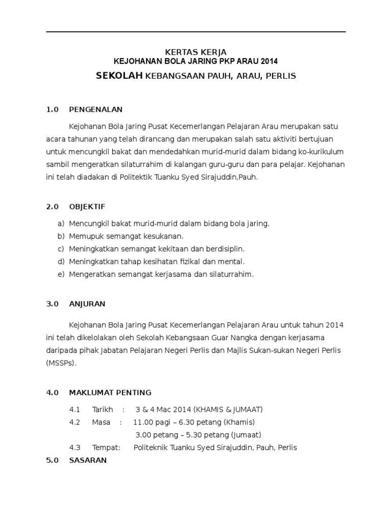 Kertas Kerja Bola Jaring 2014  PDF