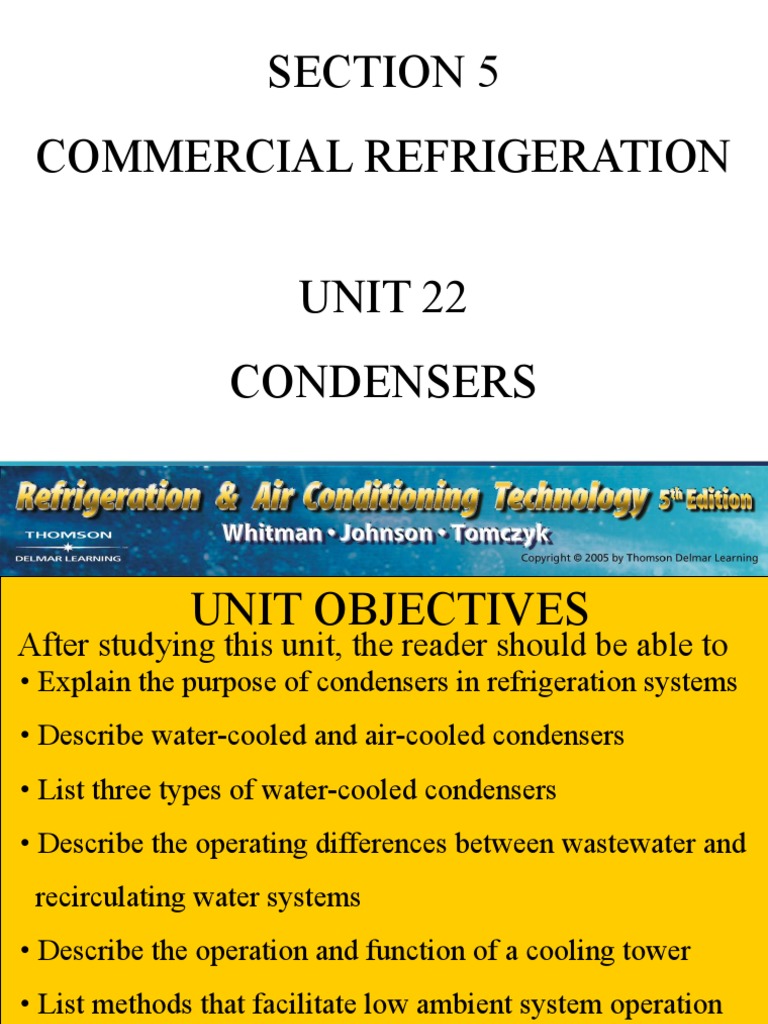 Unit 22 Condensers PDF Heat Exchanger Refrigeration