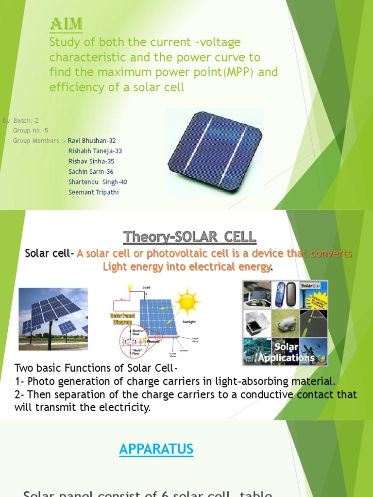 Solar Cell Efficiency and Power Analysis | PDF | Solar Power ...