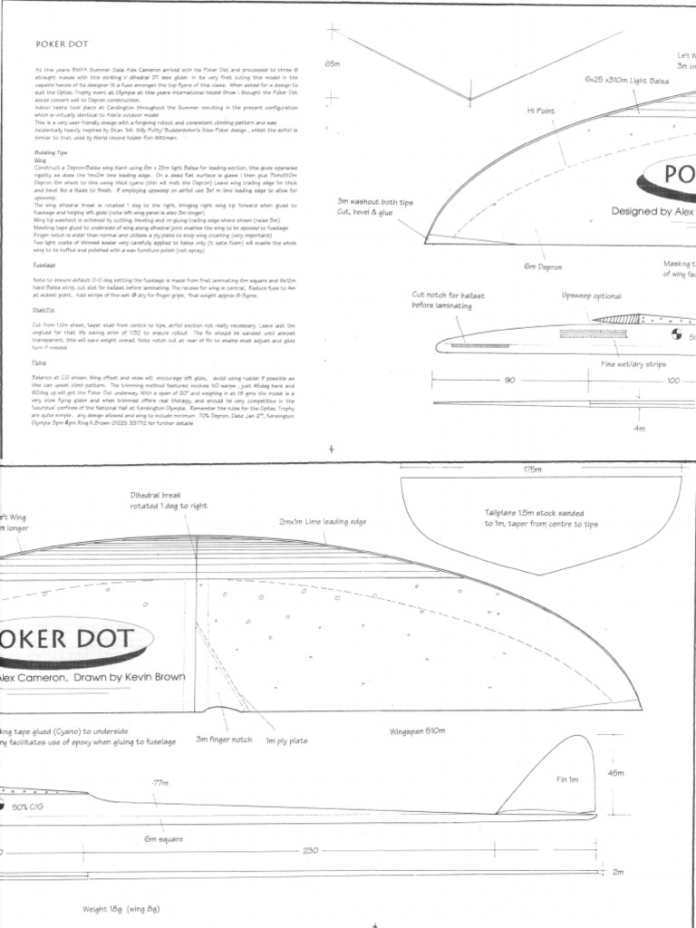 Polka Dot Indoor Chuck Glider. Plan. Aeromodeller December 1996 PDF