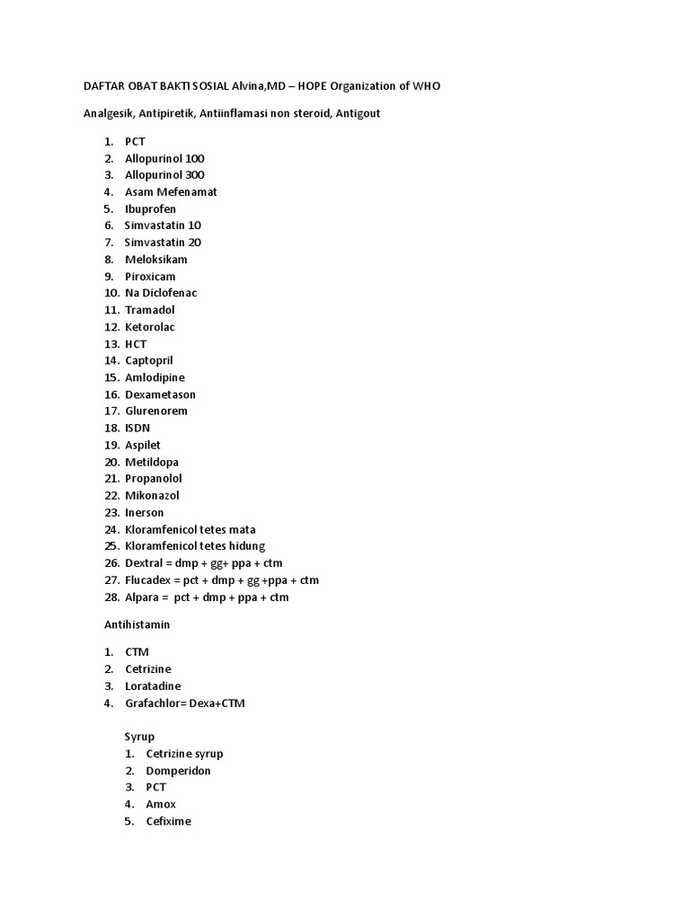 Daftar Obat Grafachlor dan Kegunaannya | PDF