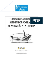 Actividades Generales Animacion A La Lectura 3º Ciclo EP