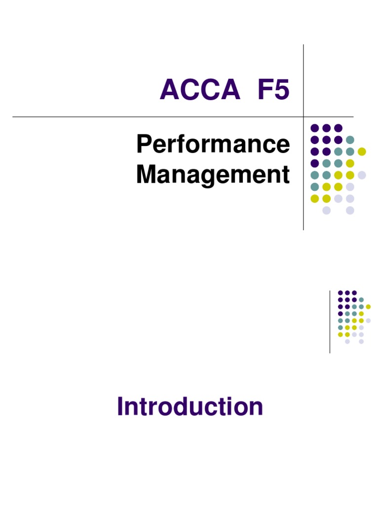 ACCA F5 Performance Management Guide | PDF | Inventory | Profit ...