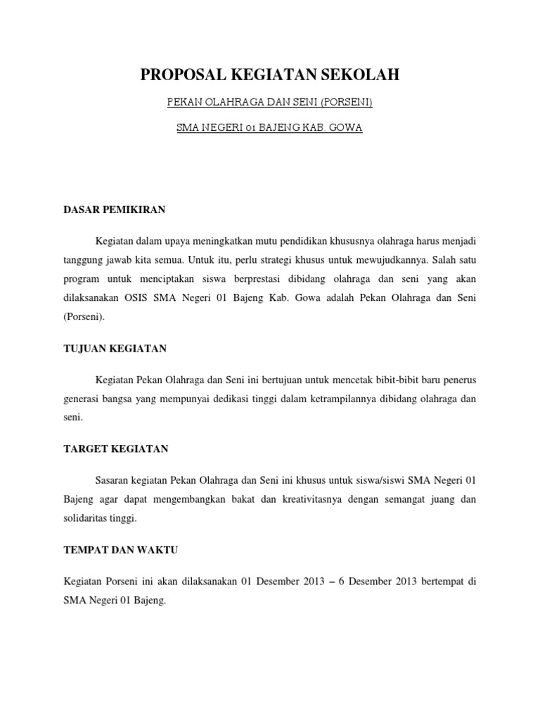Proposal Kegiatan Sekolah