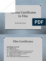 Various Certificates in Film: by Ellie-Rose Powell