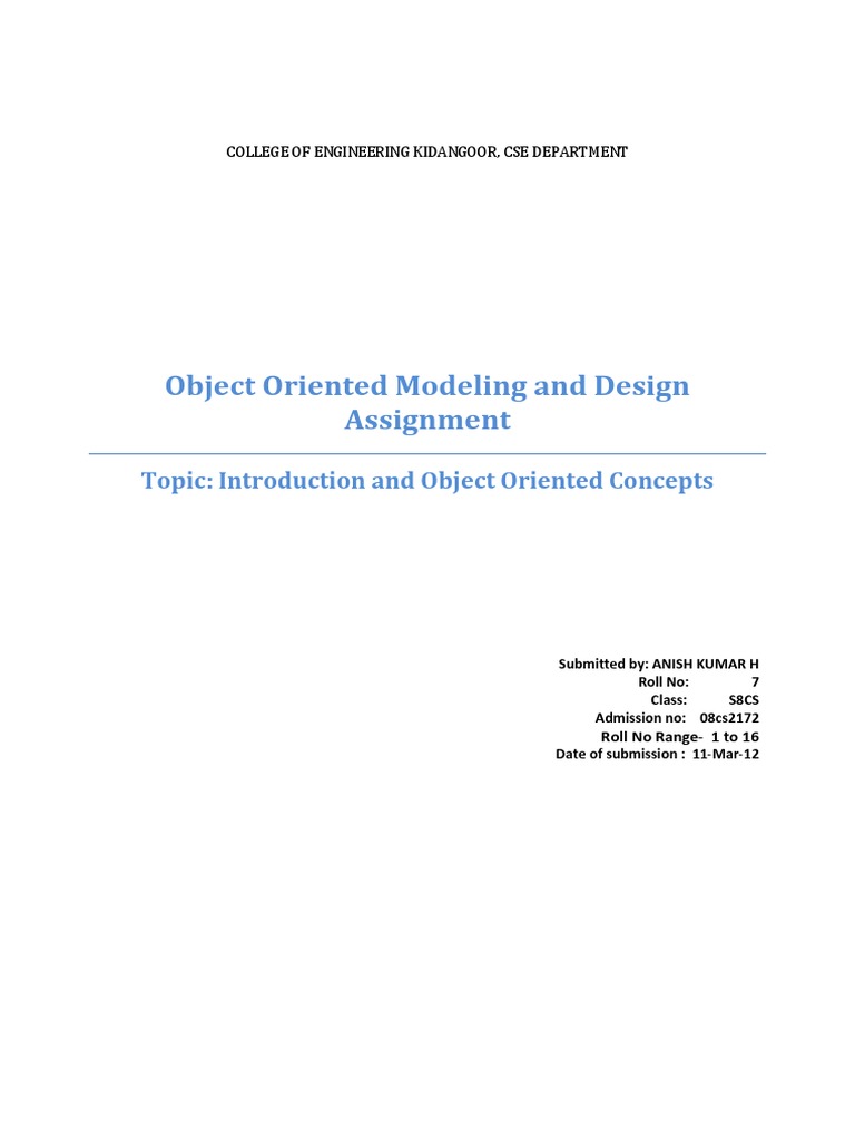 Object-Oriented Concepts Overview | PDF | Conceptual Model | Object ...