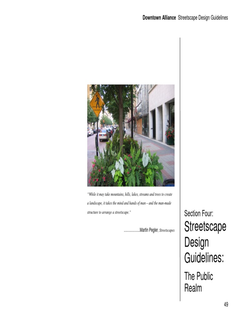 Downtown Streetscape Design Guidelines Public Private Pdf
