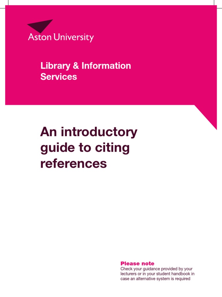 An Introductory Guide To Citing References: Library & Information ...