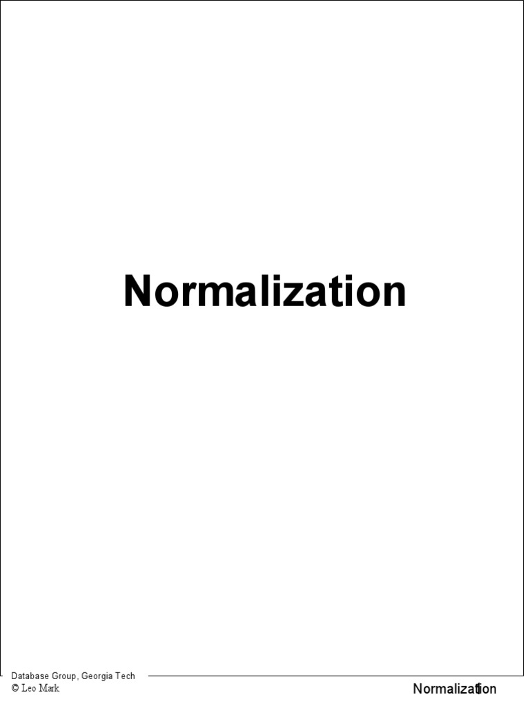 Normalization | PDF | Information Retrieval | Data Management