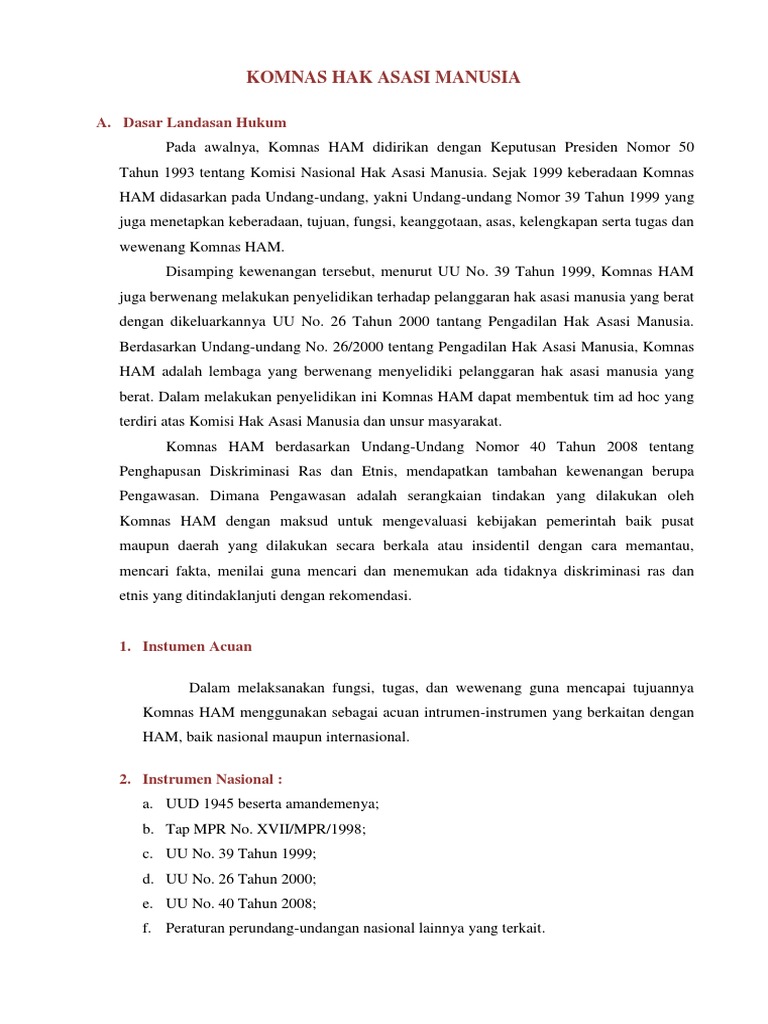 Tugas Komnas Ham Dan Perlindungan Anak