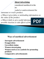 Advertisement Is Considered Unethical in The Following Situations