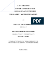 BSc Thesis on Plant-Wide Control of HDA Process using Aspen Simulators