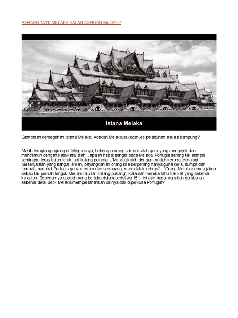 Perang 1511 Melaka Kalah Dengan Mudah Pdf