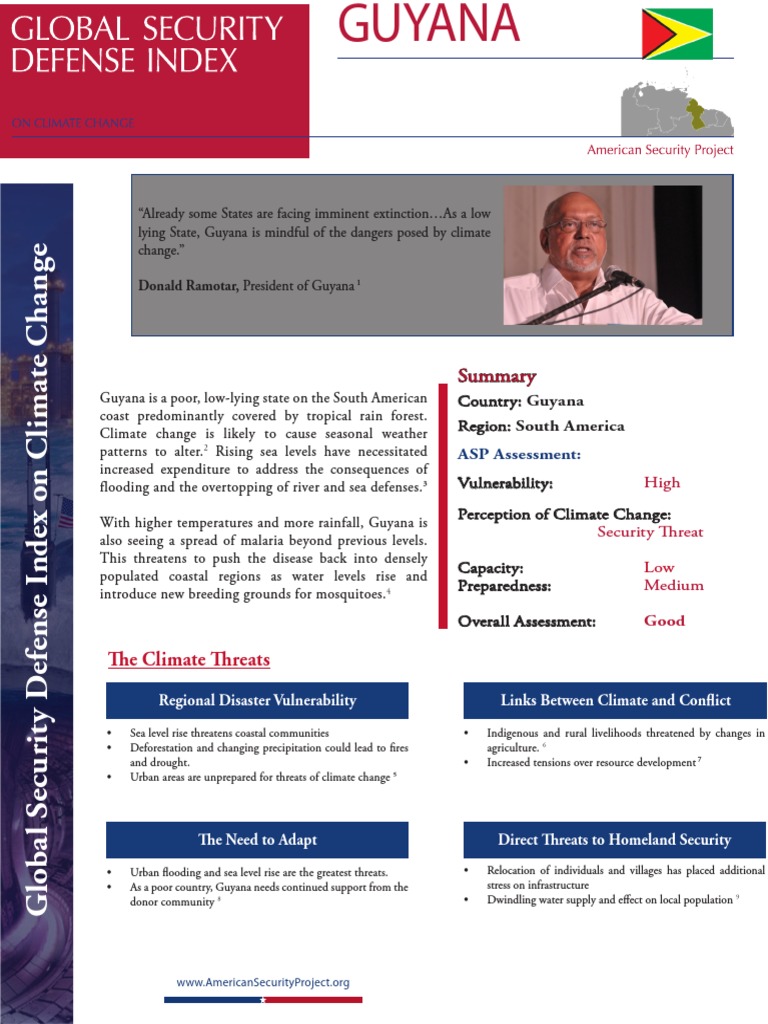 Global Security Defense Index On Climate Change - Guyana 2014