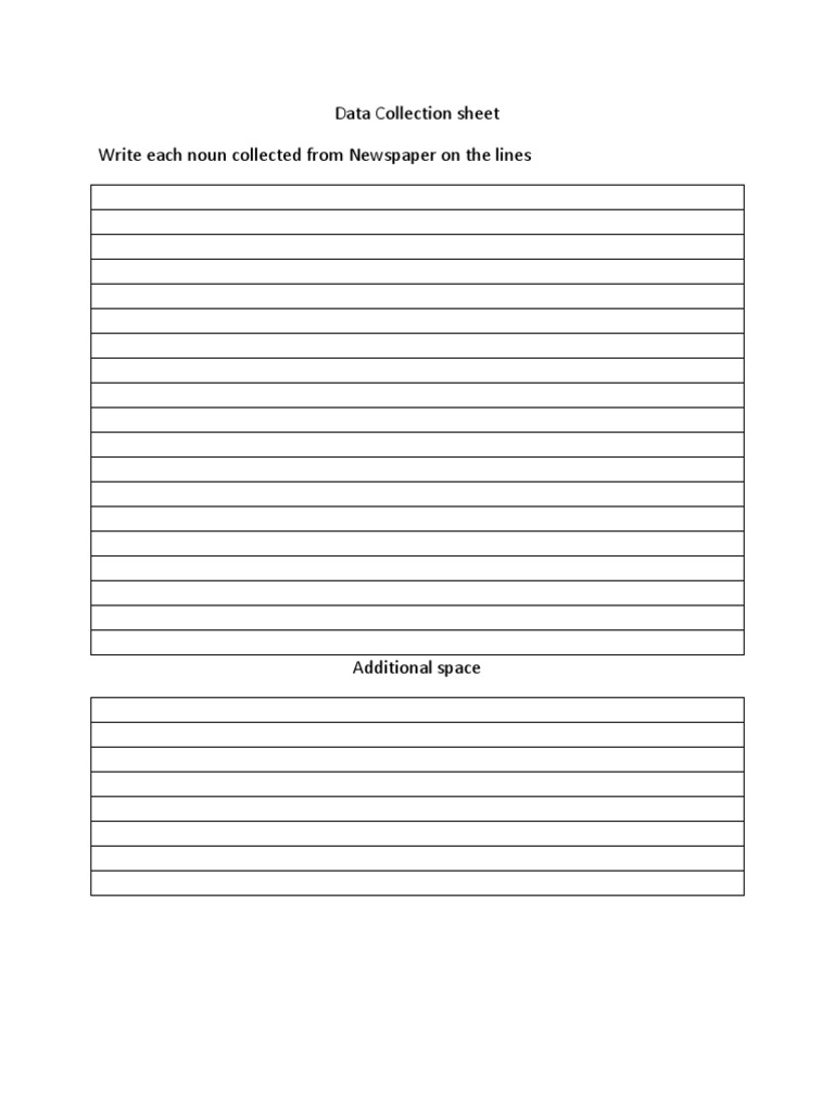 Data Collection Sheet | PDF