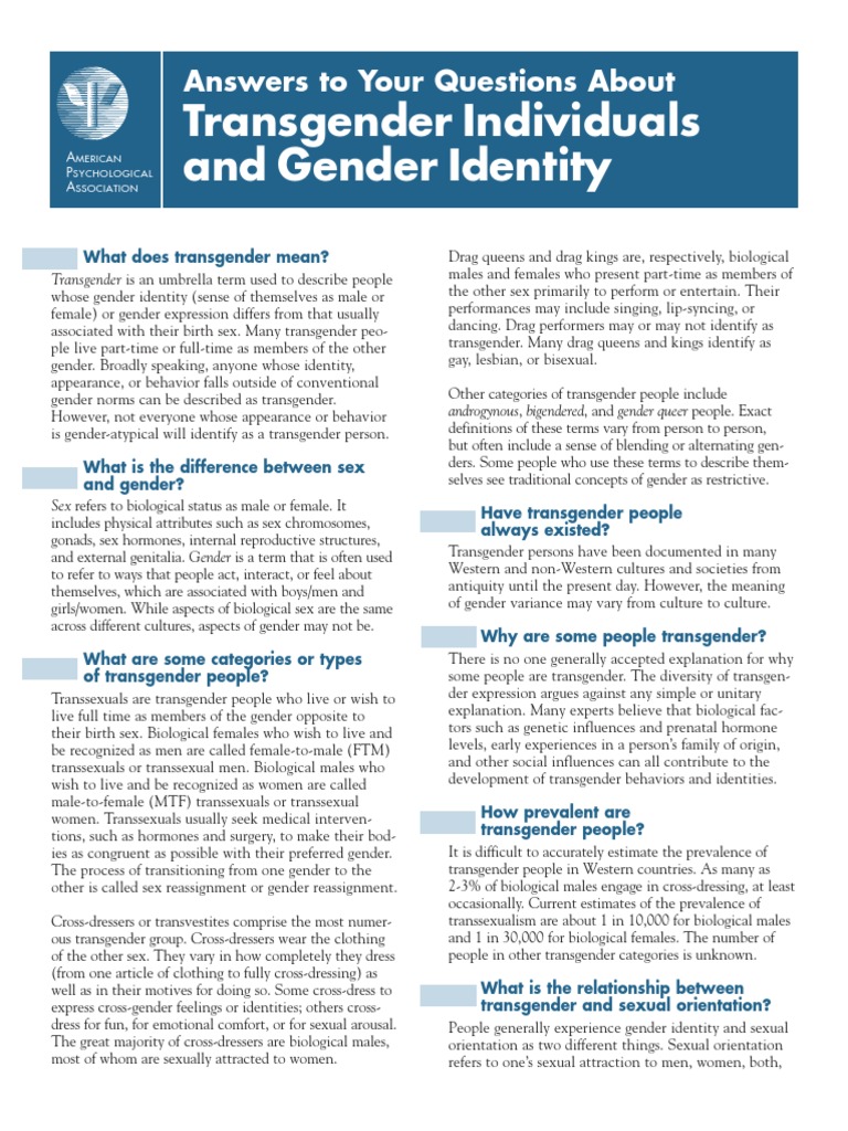Understanding Transgender Identity | PDF | Transgender | LGBTQIA+ Studies
