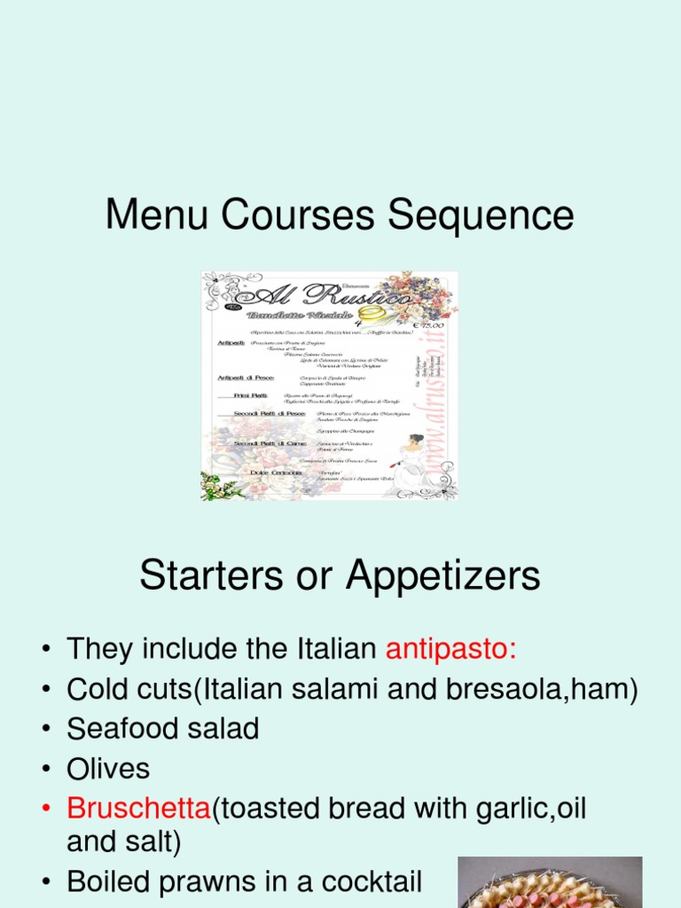 Sequencemenu | PDF | Cooking, Food & Wine