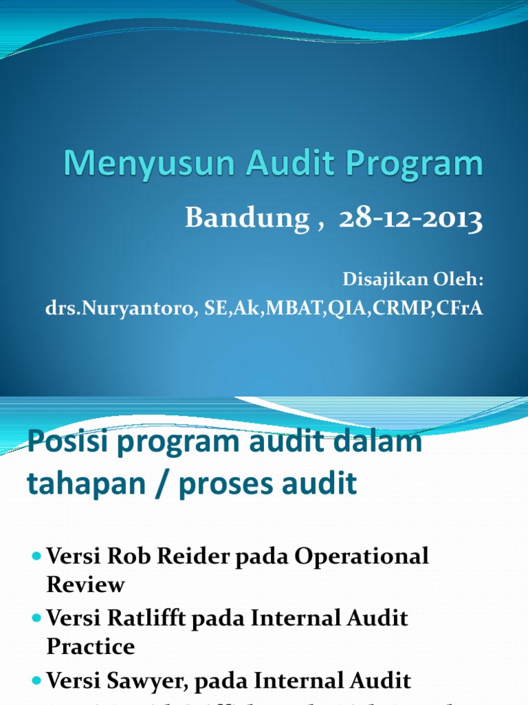 Membuat Audit Program PDAM | PDF