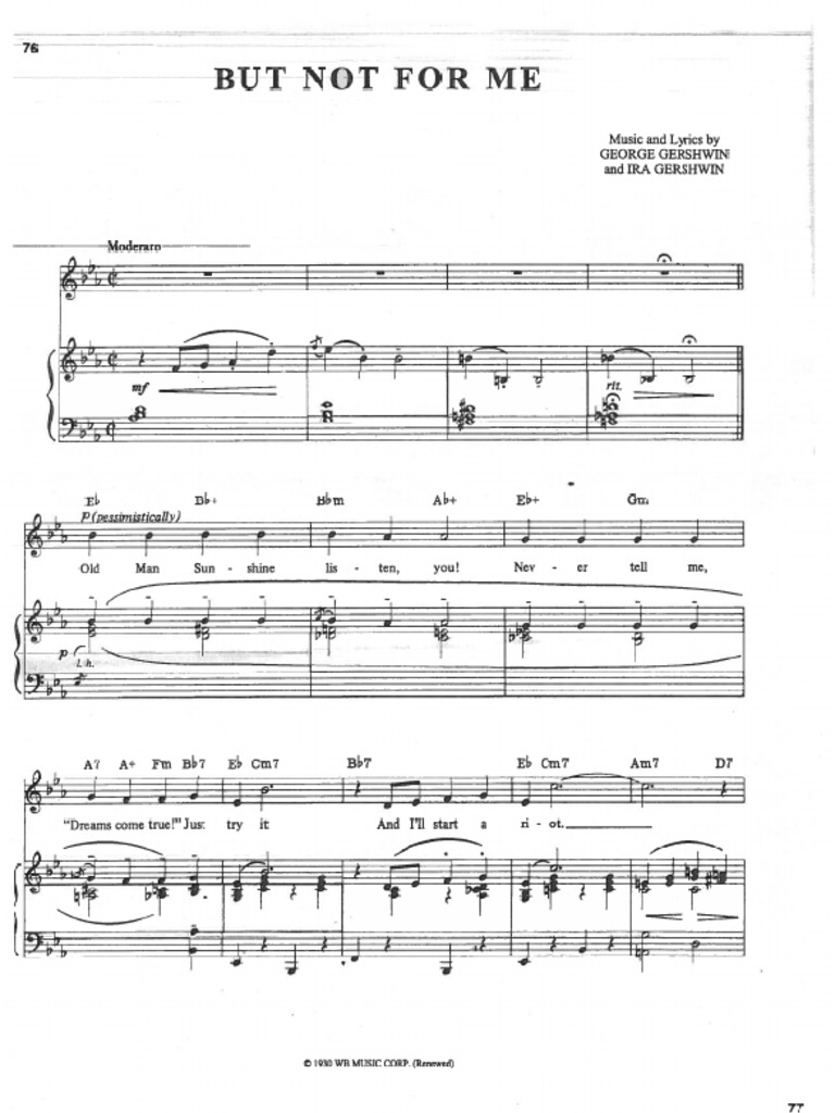 But Not For Me - Gershwin | PDF