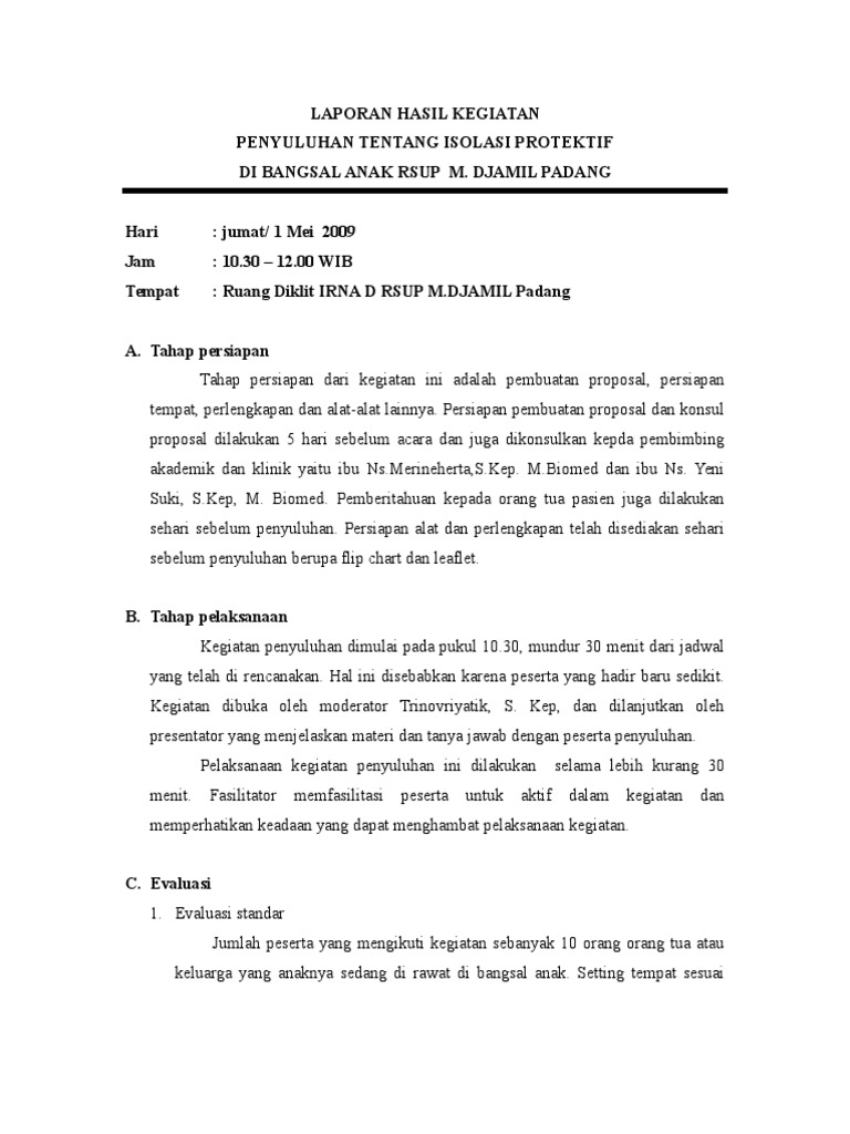 Laporan Hasil Kegiatan Penyuluhan